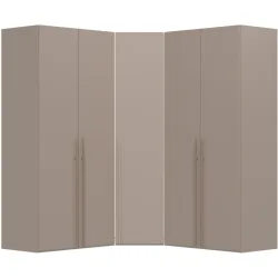 Kleiderschrank Arena Drehtüren Braun Holz 253 cm 65 cm 220 cm - Farbe: nougat - Material: Holzwerkstoff - Schweizer Möbelhersteller - Kleiderschrank