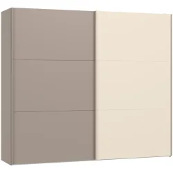 Kleiderschrank Arena Schwebetüren Braun Holz 253 cm 65 cm 220 cm - Farbe: nougat - Material: Holzwerkstoff - Schweizer Möbelhersteller -