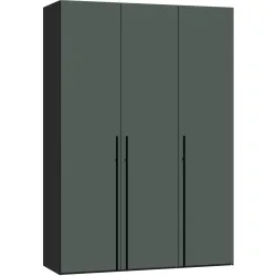Kleiderschrank Arena Drehtüren Schwarz Holz 153 cm 69 cm 220 cm - Material: Holzwerkstoff - Schweizer Möbelhersteller - Kleiderschrank