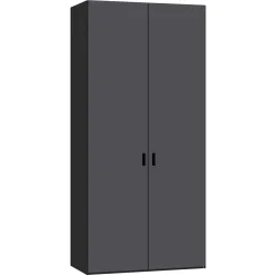 Kleiderschrank Arena Drehtüren Schwarz Holz 102 cm 40 cm 220 cm - Material: Holzwerkstoff - Schweizer Möbelhersteller - Kleiderschrank