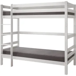 Kinderbett Pino Weiss Holz 90 x 200 cm - Material: Buche - Kinderbett