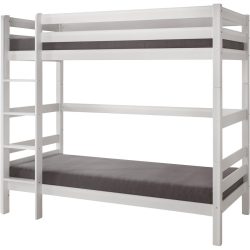 Kinderbett Pino Weiss Holz 90 x 200 cm - Material: Buche - Kinderbett