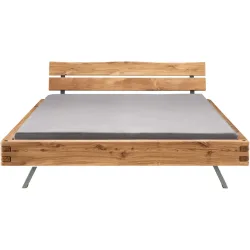 Bett Tepo Braun Holz 200 x 200 cm - Farbe: natur geölt - Material: Wildeiche - Bett