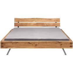 Bett Tepo Braun Holz 160 x 200 cm - Farbe: natur geölt - Material: Wildeiche - Bett
