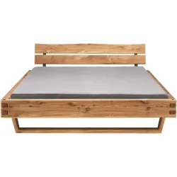 Bett Tepo Braun Holz 140 x 200 cm - Farbe: natur geölt - Material: Wildeiche - Bett