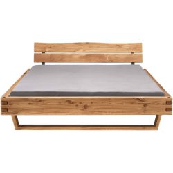 Bett Tepo Braun Holz 140 x 200 cm - Farbe: natur geölt - Material: Wildeiche - Bett