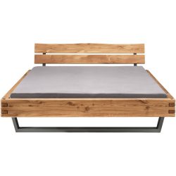Bett Tepo Braun Holz 140 x 200 cm - Farbe: natur geölt - Material: Wildeiche - Bett