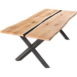 Tisch Resina Braun Holz/Metall 200 cm - Farbe: eiche - Tisch