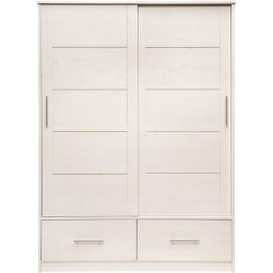 Kleiderschrank Iris Weiss Holz 145 cm 57.5 cm 200 cm - Material: Kiefer - Kleiderschrank