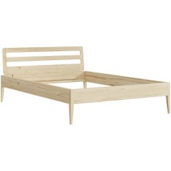 Bett Lund Braun Holz 140 x 200 cm - Farbe: Kernbuche - Material: Massivholz - Möbel Konfigurator: Traummöbel individuell zusammenstellen - Bett