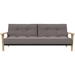 Bettsofa Split Beige/Grau Stoff 232 cm 99 cm Ausklappbar - Farbe: graubeige - Bettsofa