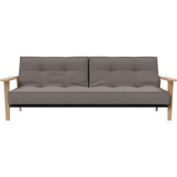 Bettsofa Split Beige/Grau Stoff 232 cm 99 cm Ausklappbar - Farbe: graubeige - Bettsofa