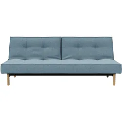 Bettsofa Split Blau Stoff 210 cm 91 cm Ausklappbar - Farbe: hellblau - Bettsofa