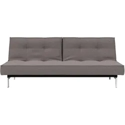 Bettsofa Split Beige/Grau Stoff 210 cm 89 cm - Farbe: graubeige - Bettsofa