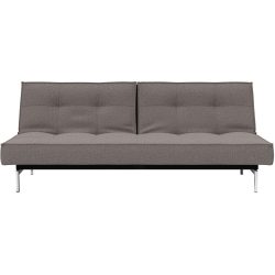 Bettsofa Split Beige/Grau Stoff 210 cm 89 cm - Farbe: graubeige - Bettsofa