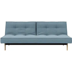 Bettsofa Split Blau Stoff 210 cm 96 cm Ausklappbar - Farbe: hellblau - Bettsofa