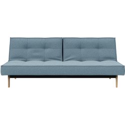 Bettsofa Split Blau Stoff 210 cm 96 cm Ausklappbar - Farbe: hellblau - Bettsofa