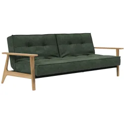 Bettsofa Split Grün Stoff 232 cm 99 cm Klappbar - Bettsofa