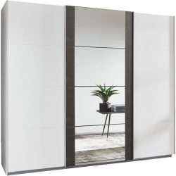 Kleiderschrank Juli Weiss Holz 270 cm 64 cm 208 cm - Material: Holzwerkstoff - Kleiderschrank