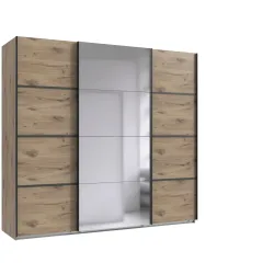 Kleiderschrank Jurky Braun Holz 225 cm 64 cm 208 cm - Farbe: Eiche Nachbildung - Material: Holzwerkstoff - Kleiderschrank