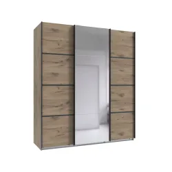 Kleiderschrank Jurky Braun Holz 180 cm 64 cm 208 cm - Farbe: Eiche Nachbildung - Material: Holzwerkstoff - Kleiderschrank