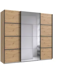 Kleiderschrank Jurky Braun Holz 225 cm 64 cm 208 cm - Farbe: Eiche Nachbildung - Material: Holzwerkstoff - Kleiderschrank