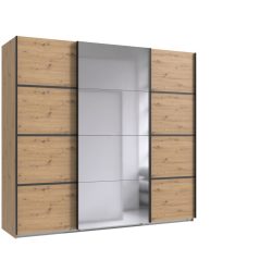 Kleiderschrank Jurky Braun Holz 225 cm 64 cm 208 cm - Farbe: Eiche Nachbildung - Material: Holzwerkstoff - Kleiderschrank