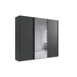 Kleiderschrank Jurky Grau Holz 270 cm 64 cm 208 cm - Farbe: graphit - Material: Holzwerkstoff - Kleiderschrank