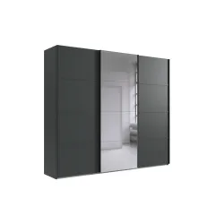 Kleiderschrank Jurky Grau Holz 270 cm 64 cm 208 cm - Farbe: graphit - Material: Holzwerkstoff - Kleiderschrank