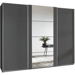 Kleiderschrank Juli Grau Holz 225 cm 64 cm 208 cm - Farbe: graphit - Material: Holzwerkstoff - Kleiderschrank
