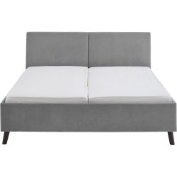 Bett Nola Grau Stoff 180 x 200 cm - Farbe: lichtgrau - Bett