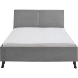 Bett Nola Grau Stoff 140 x 200 cm - Farbe: lichtgrau - Bett