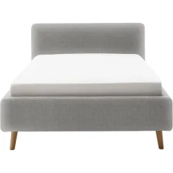 Bett Senja Grau Stoff 120 x 200 cm - Bett