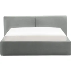 Bett Lois Grau Stoff 140 x 200 cm - Farbe: hellgrau - Bett