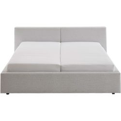 Bett Lois Grau Stoff 180 x 200 cm - Farbe: Beton lichtgrau/graphit - Bett