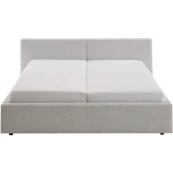 Bett Lois Grau Stoff 160 x 200 cm - Farbe: Beton lichtgrau/graphit - Bett
