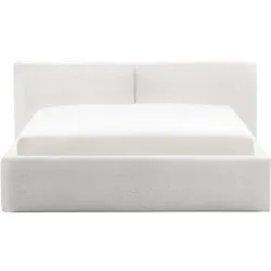 Bett Lois Weiss Stoff 140 x 200 cm - Bett