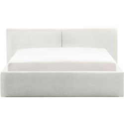 Bett Lois Weiss Stoff 140 x 200 cm - Bett