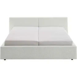 Bett Lois Weiss Stoff 180 x 200 cm - Bett