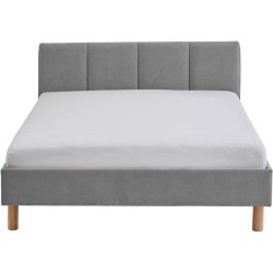 Bett Jess Grau Stoff 120 x 200 cm - Farbe: lichtgrau - Bett