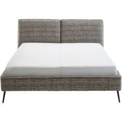 Bett Ibli Braun/Grün Stoff 160 x 200 cm - Bett
