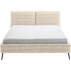 Bett Ibli Beige Stoff 180 x 200 cm - Farbe: sand - Bett