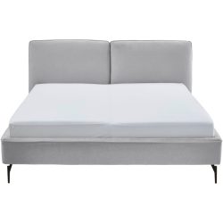 Bett Ibli Grau Stoff 180 x 200 cm - Farbe: hellgrau - Bett