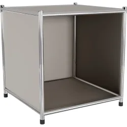 Nachttisch Cubo Braun/Grau Metall 41 cm - Farbe: taupe - Möbel Konfigurator: Traummöbel individuell zusammenstellen - Nachttisch