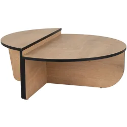 Salontisch Georis Schwarz/Braun Holz 90 cm - Farbe: schwarz/Eiche - Material: Holzwerkstoff - Salontisch