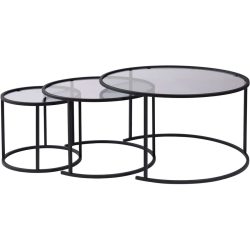 Georis Grau/Transparent Glas/Metall 80 cm - Farbe: dunkelgrau/transparent