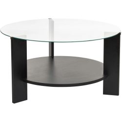 Salontisch Georis Schwarz/Transparent Glas 75 cm - Salontisch