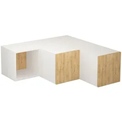 TV-Möbel Cubus Weiss Holz 90 cm 32 cm 92 cm - Material: Holzwerkstoff - TV-Möbel