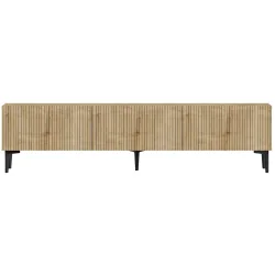 TV-Möbel Georis Braun Holz 160 cm 45.6 cm 31.4 cm - Farbe: eiche - Material: Holzwerkstoff - TV-Möbel