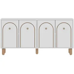 Sideboard Vint Weiss Holz 150 cm 75 cm - Material: Holzwerkstoff - Sideboard